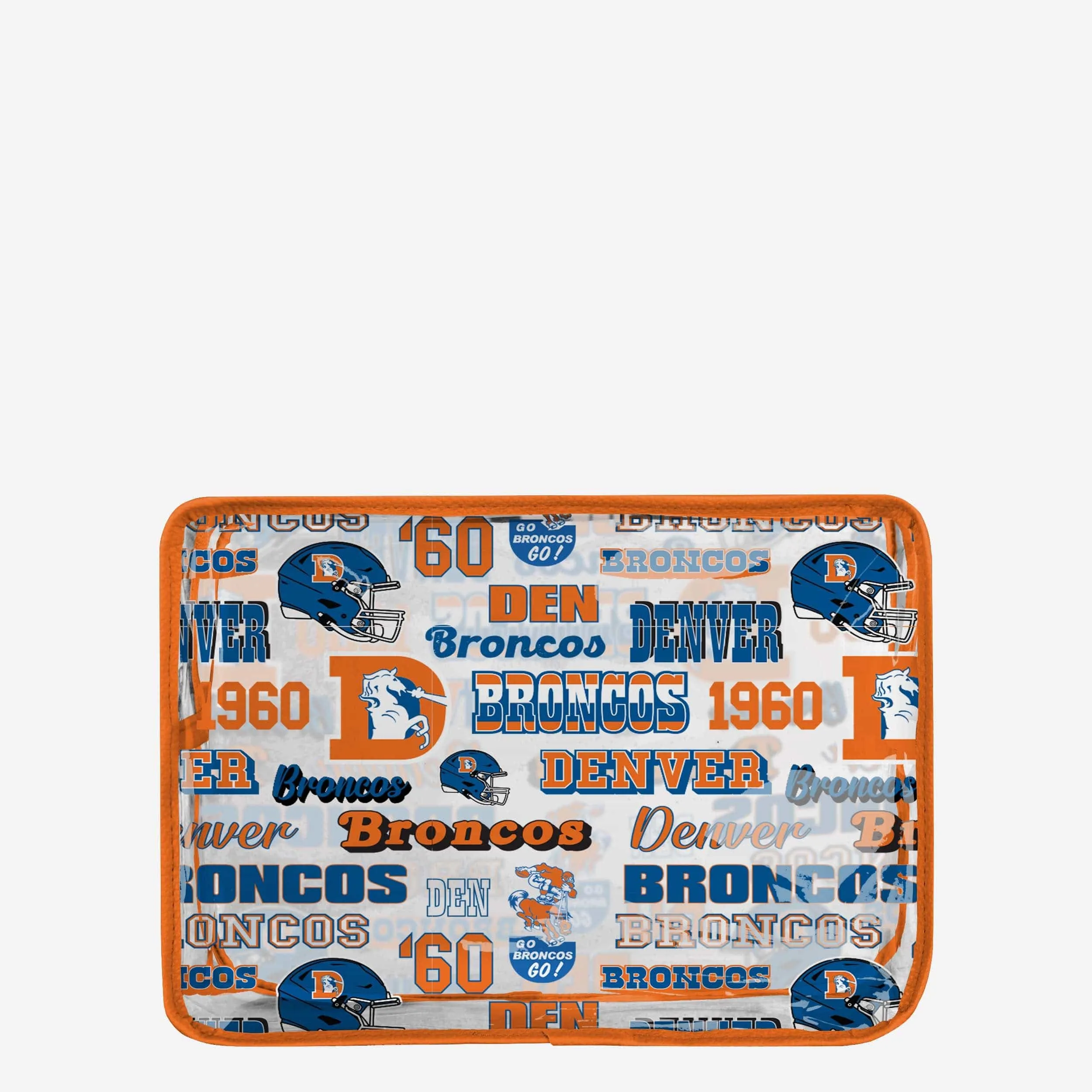 Denver Broncos Repeat Retro Print Clear Cosmetic Bag