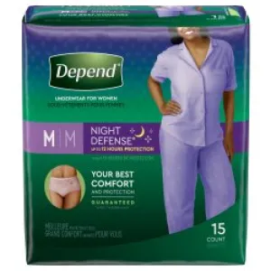 DEPEND NIGHT DEFENSE OVERNITE UNDERWEAR BLUSH FEMALE MEDIUM