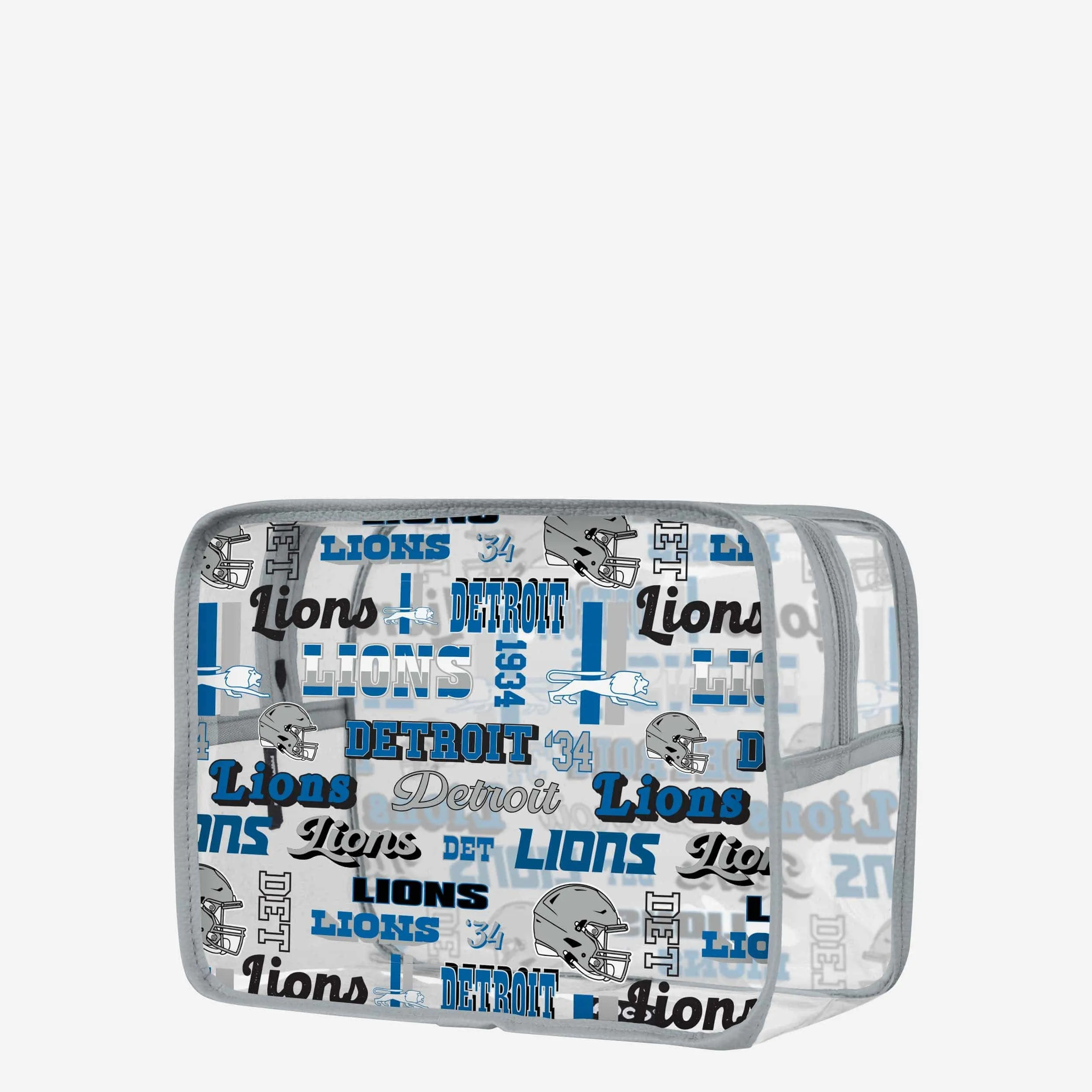 Detroit Lions Repeat Retro Print Clear Cosmetic Bag