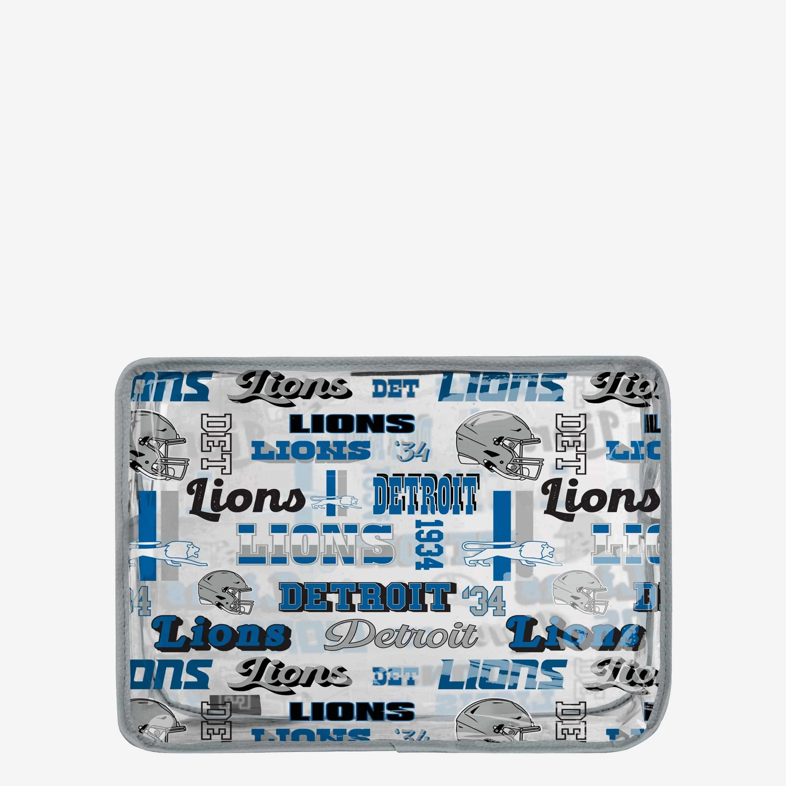 Detroit Lions Repeat Retro Print Clear Cosmetic Bag