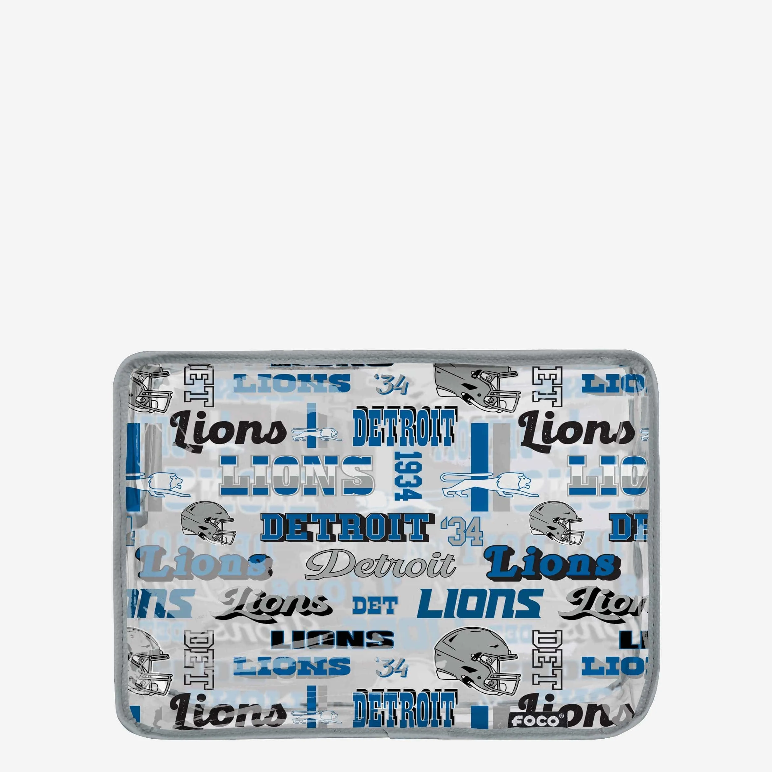 Detroit Lions Repeat Retro Print Clear Cosmetic Bag