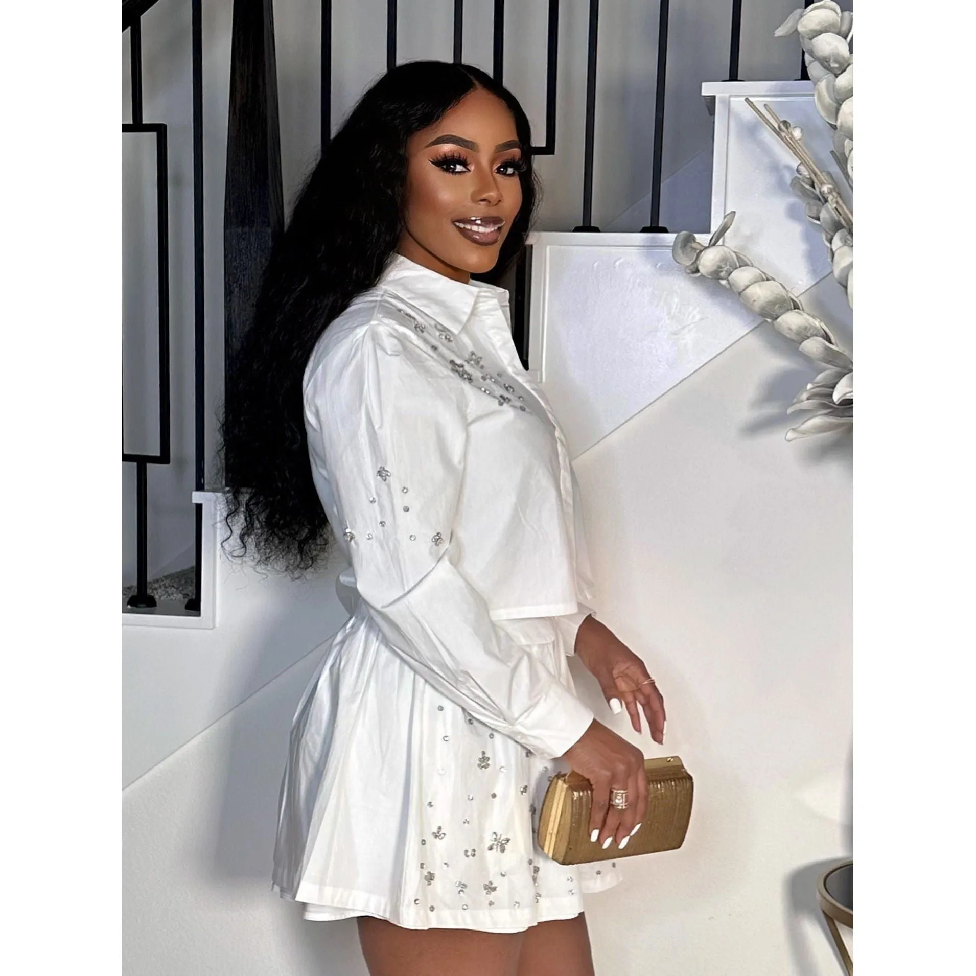 DIAMONDS ON MY DRIP MINI SKIRT SET