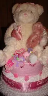 Diaper Cake - Pink Teddy (Girl)