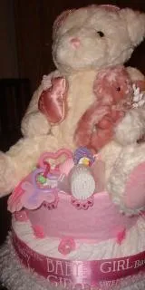 Diaper Cake - Pink Teddy (Girl)