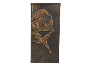 Dolphin Mahi-Mahi Burnished Leather Secretary Wallet