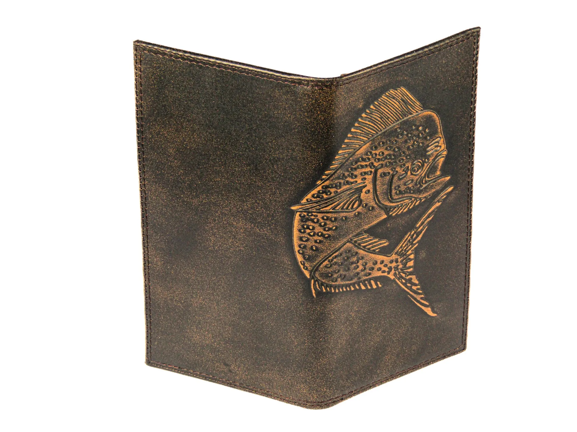 Dolphin Mahi-Mahi Burnished Leather Secretary Wallet