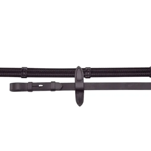 Domenico Web and Rubber Grip Reins Brown