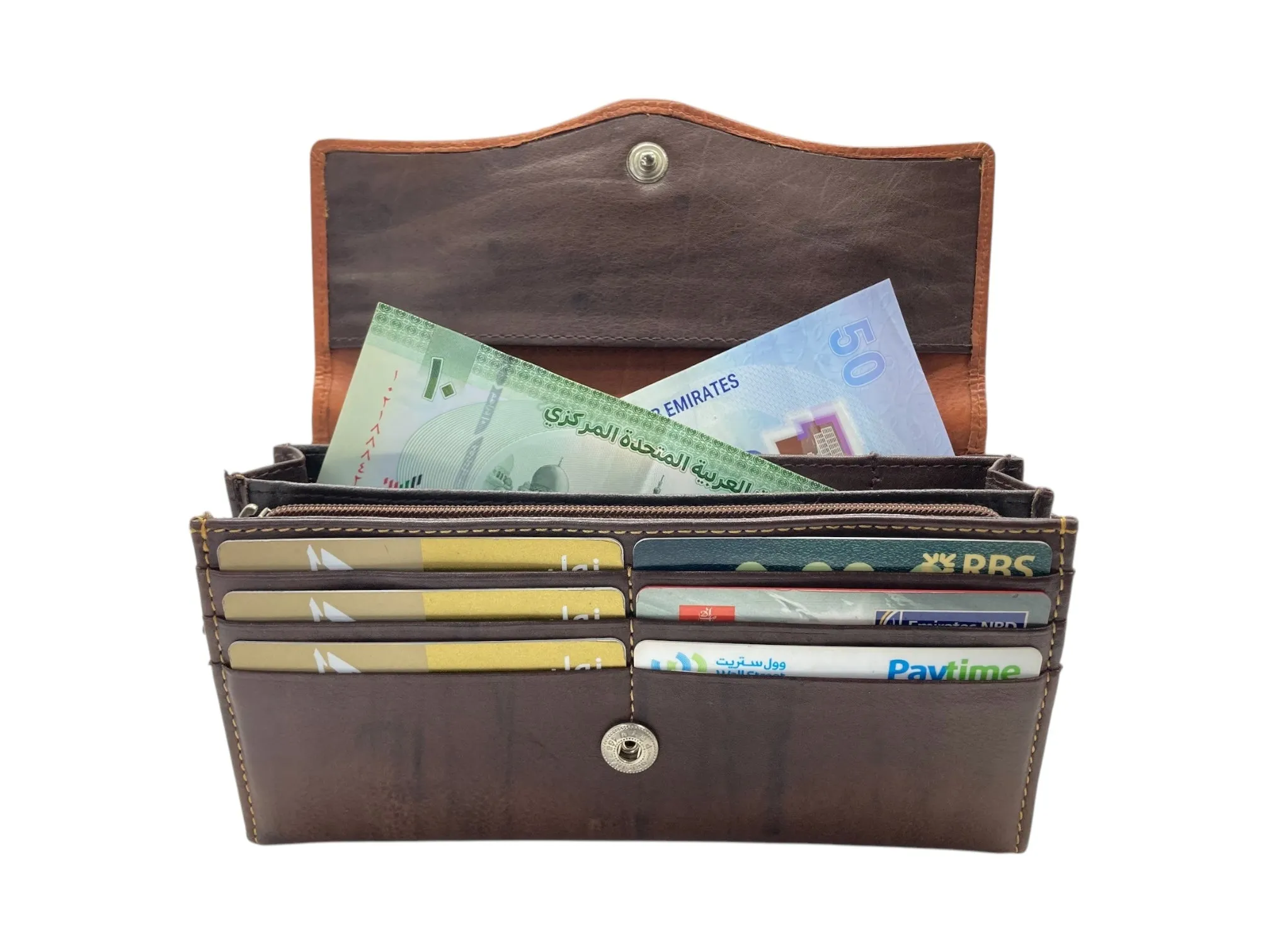 Double Side Open Full Grain Leather wallet, Stylish and Practical  Wallet # 1771