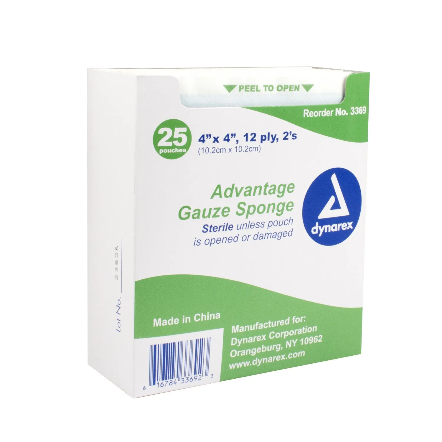 Dressing Gauze Pad 100% Cotton Sterile 2's 4x4 Value Line by Dynarex