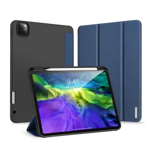 DUX DUCIS for iPad Pro 11  2020 Fall Resistant Leather Protective Case with Pen Holder Smart Stay Cover blue