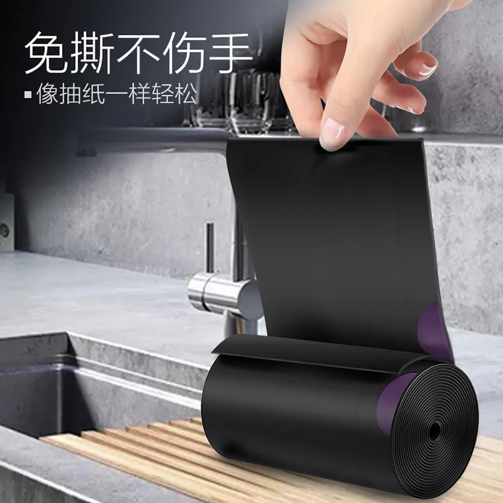 Eclean Automatic Closure Large Trash Bags Black 60x70cm 18pcs x 4 Rolls