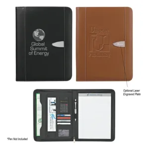 Eclipse Bonded Leather 8-1/2 X 11 Zippered Portfolio With Calculator