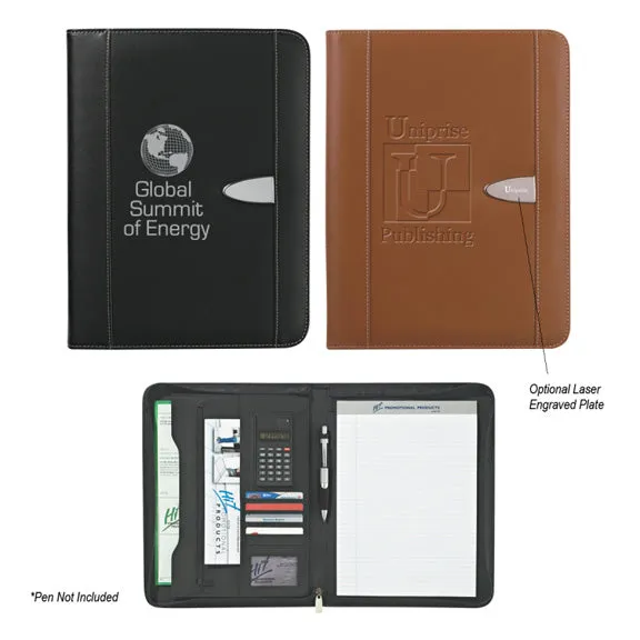 Eclipse Bonded Leather 8-1/2 X 11 Zippered Portfolio With Calculator