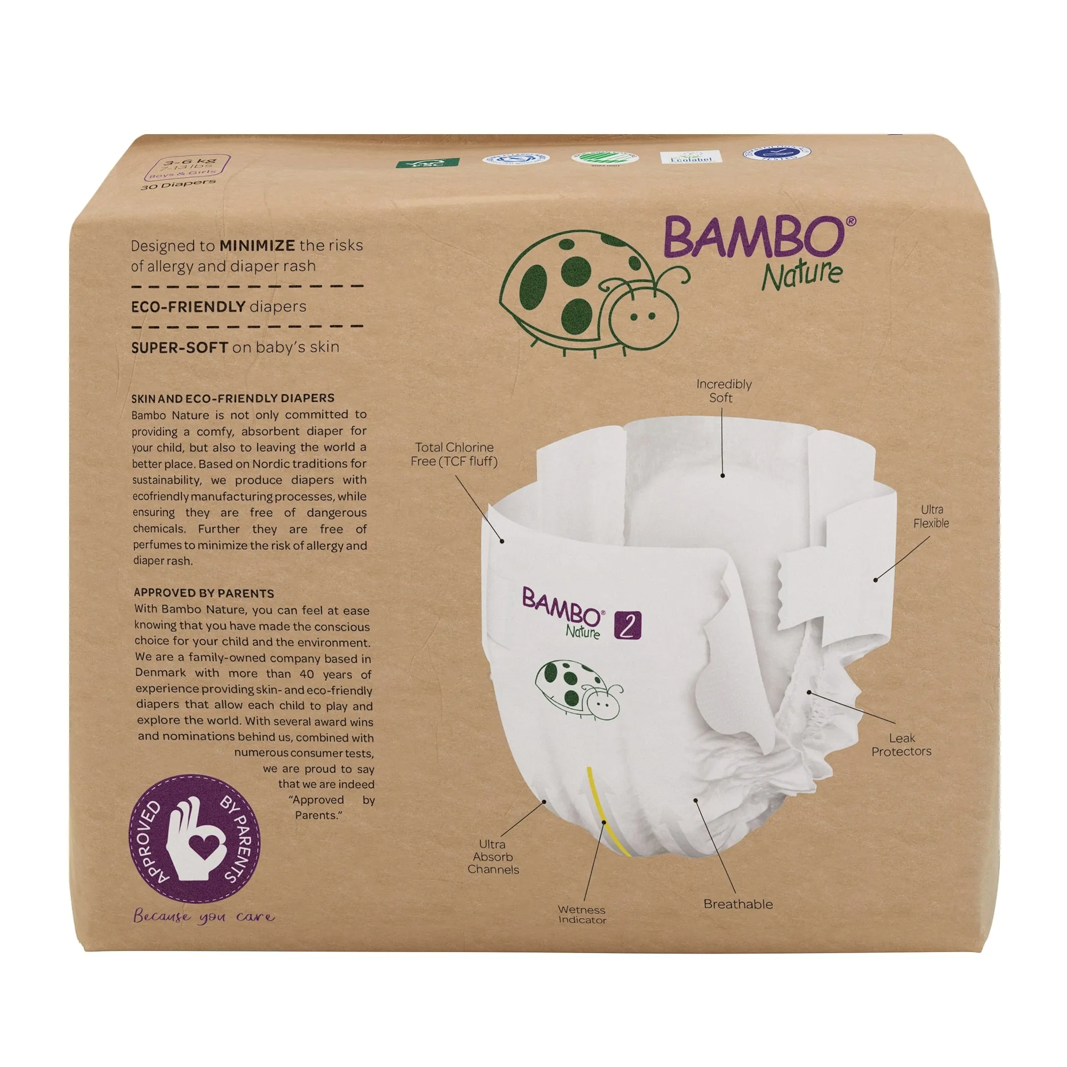 Eco-Friendly Diapers (Size 2, 3-6kgs)