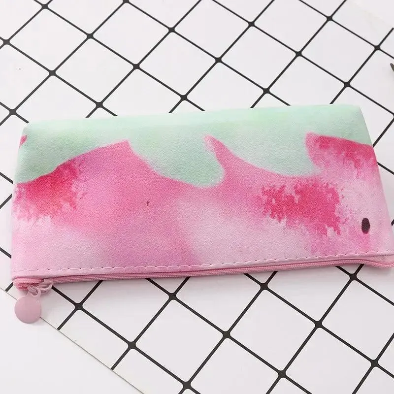 Elegant Small Fresh Print Stationery Portable Stylish Simple Pencil Case Cool Case For Students Office School Pouch