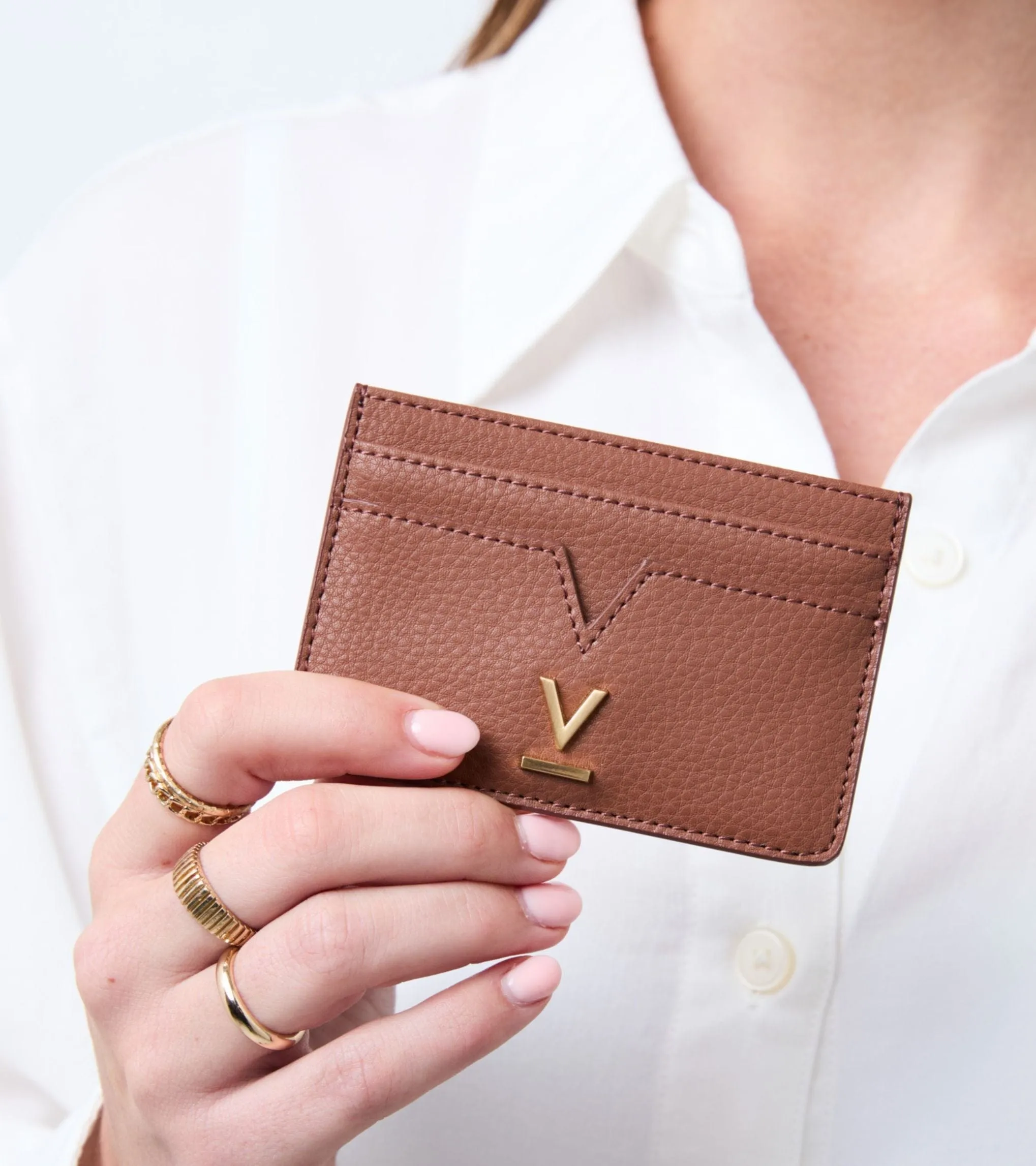 Elia Vegan Bio-Based Bamboo Leather Card Holder | Brown