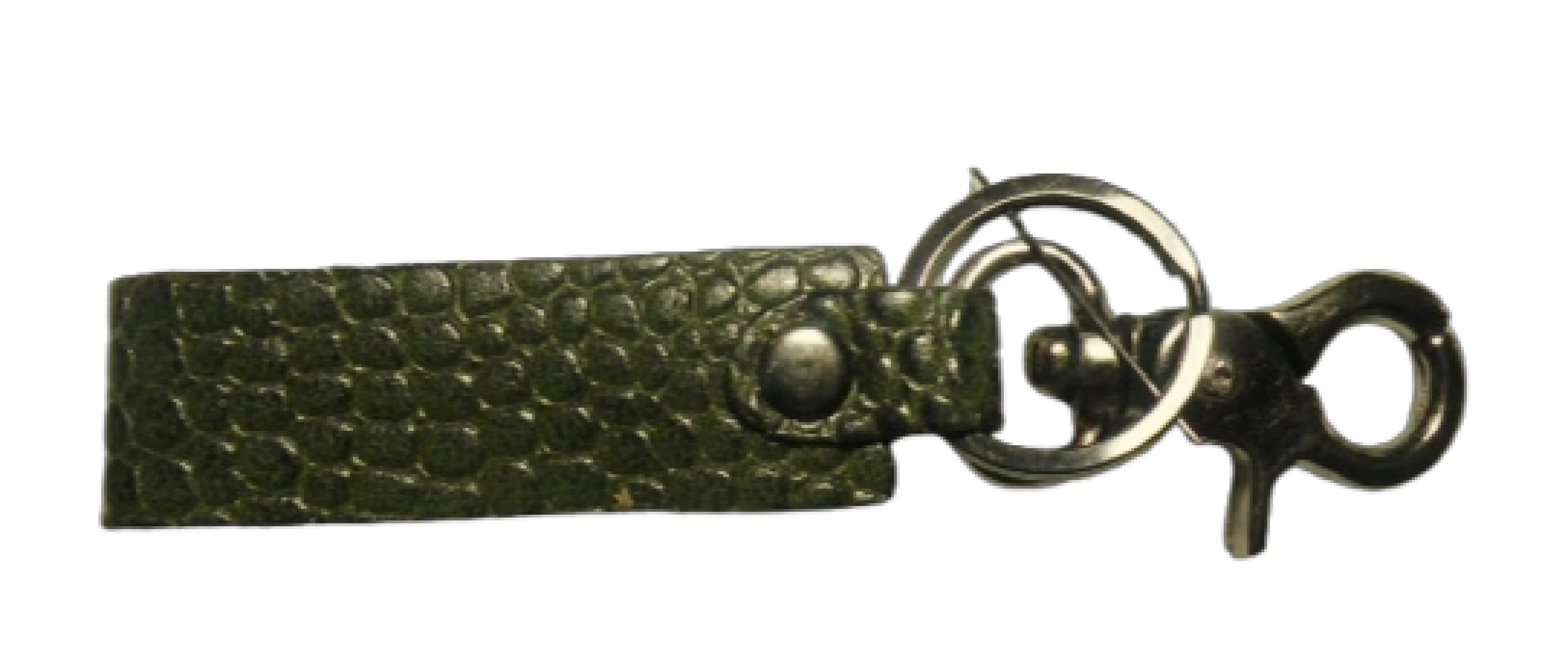 Embossed Leather Key Ring with Round Eye Bolt Clip