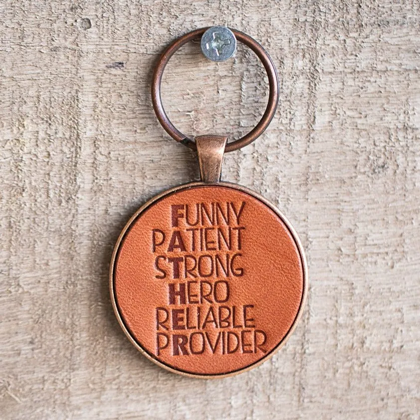 Father Leather Keychain