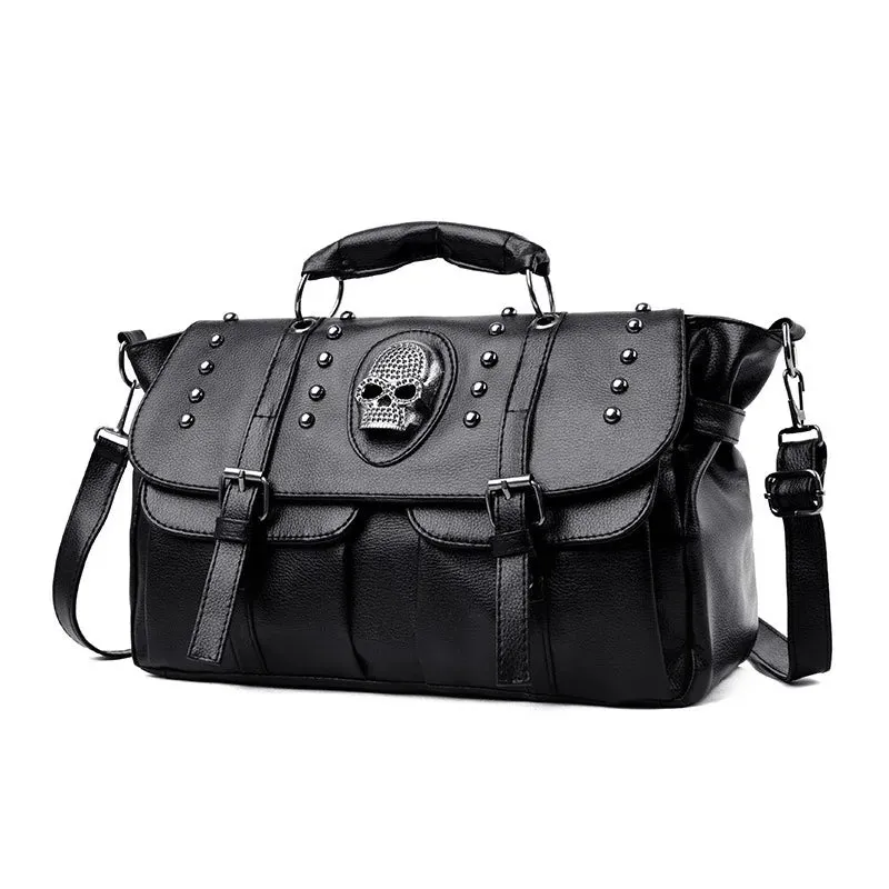 Faux Leather Skull Crossbody Bag