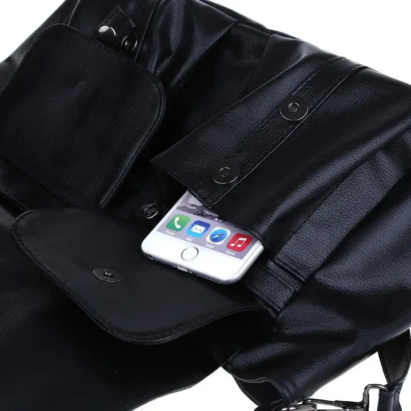 Faux Leather Skull Crossbody Bag