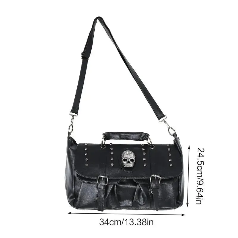 Faux Leather Skull Crossbody Bag