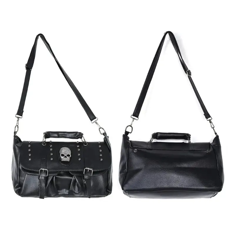 Faux Leather Skull Crossbody Bag