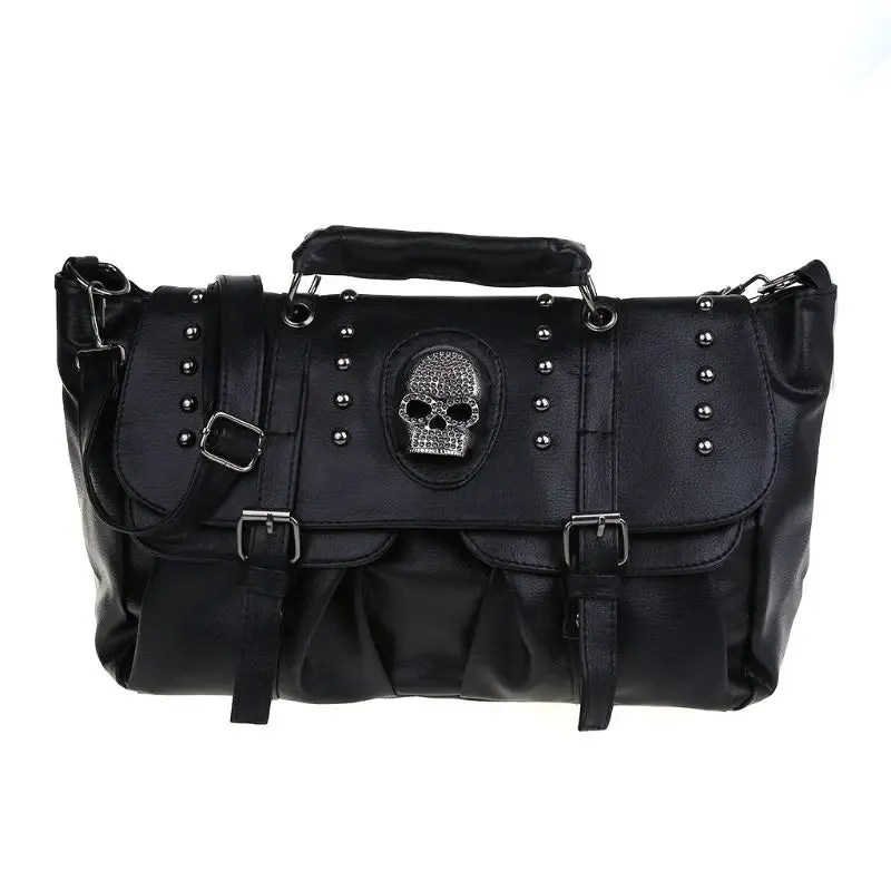 Faux Leather Skull Crossbody Bag