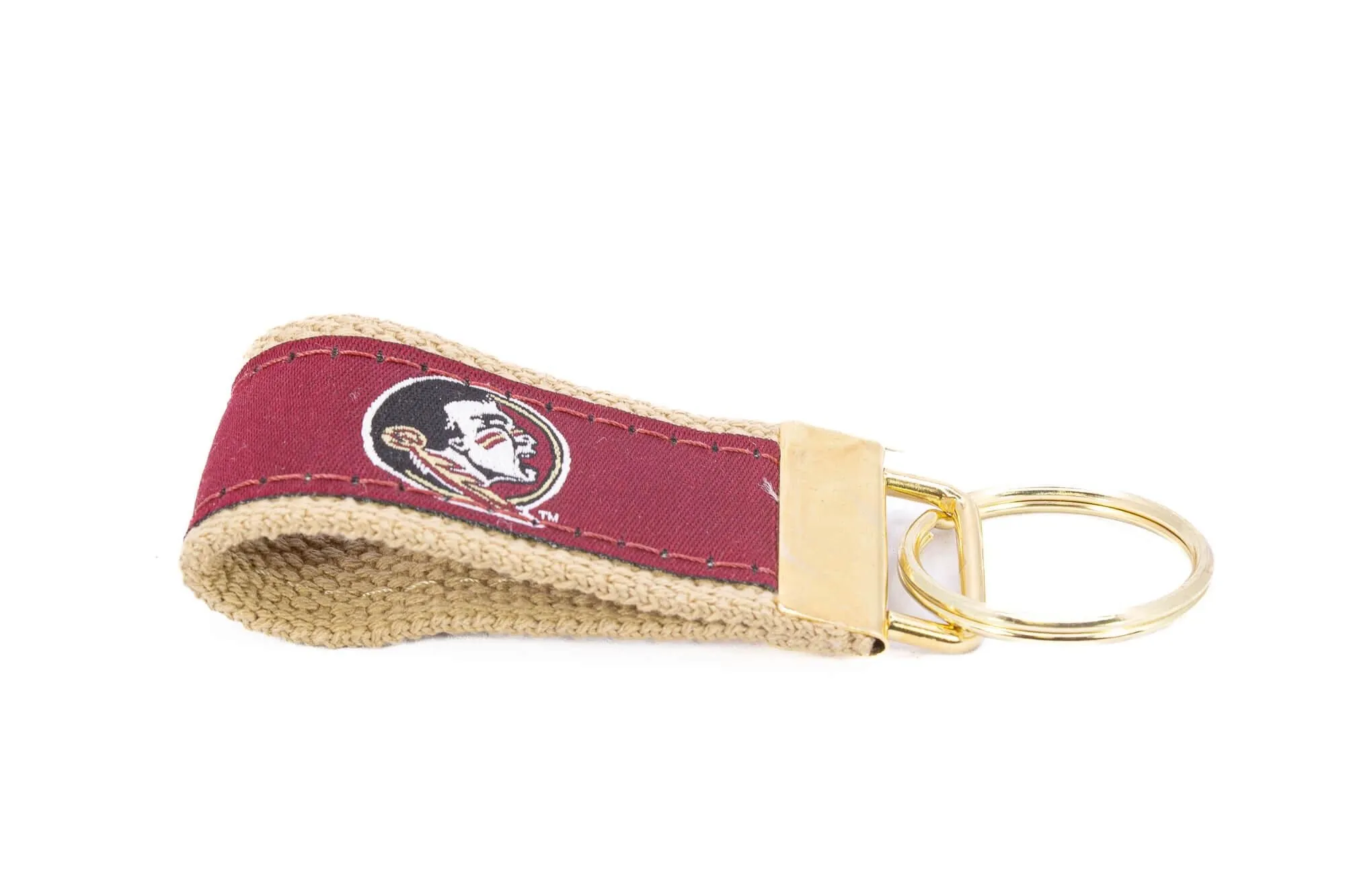 Florida State Seminoles Collegiate Woven Ribbon Key Chain. FSU Key Fob. Florida State Gift. Noles Key Ring. Brass Clasp and O-Ring.
