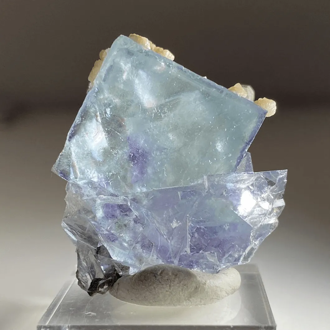 Fluorite w/ Calcite and Quartz.