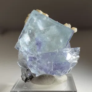 Fluorite w/ Calcite and Quartz.