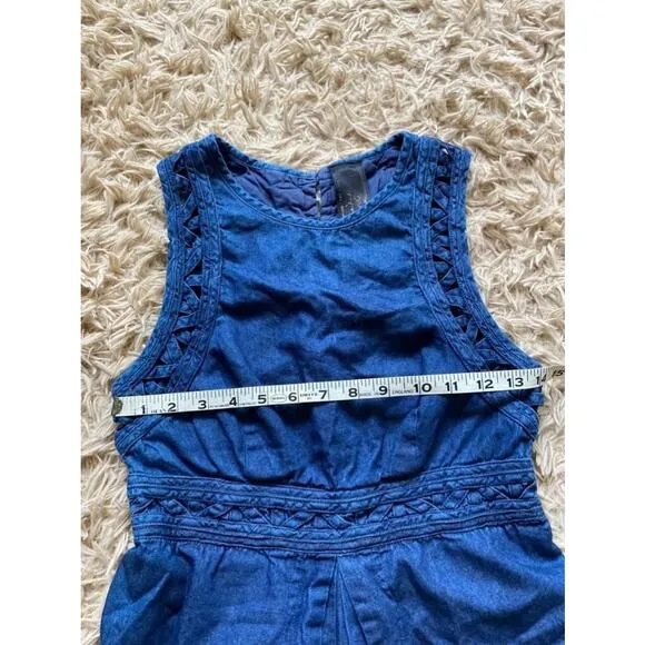 Free people New Romantics Blue Denim Cut Out Dress Size 4