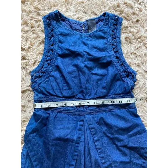 Free people New Romantics Blue Denim Cut Out Dress Size 4
