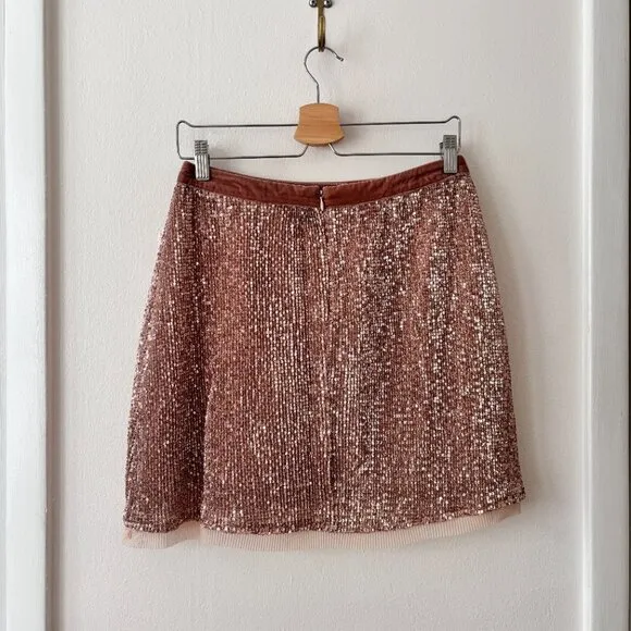 Free People Sequin Mesh Wild Child Mini Skirt