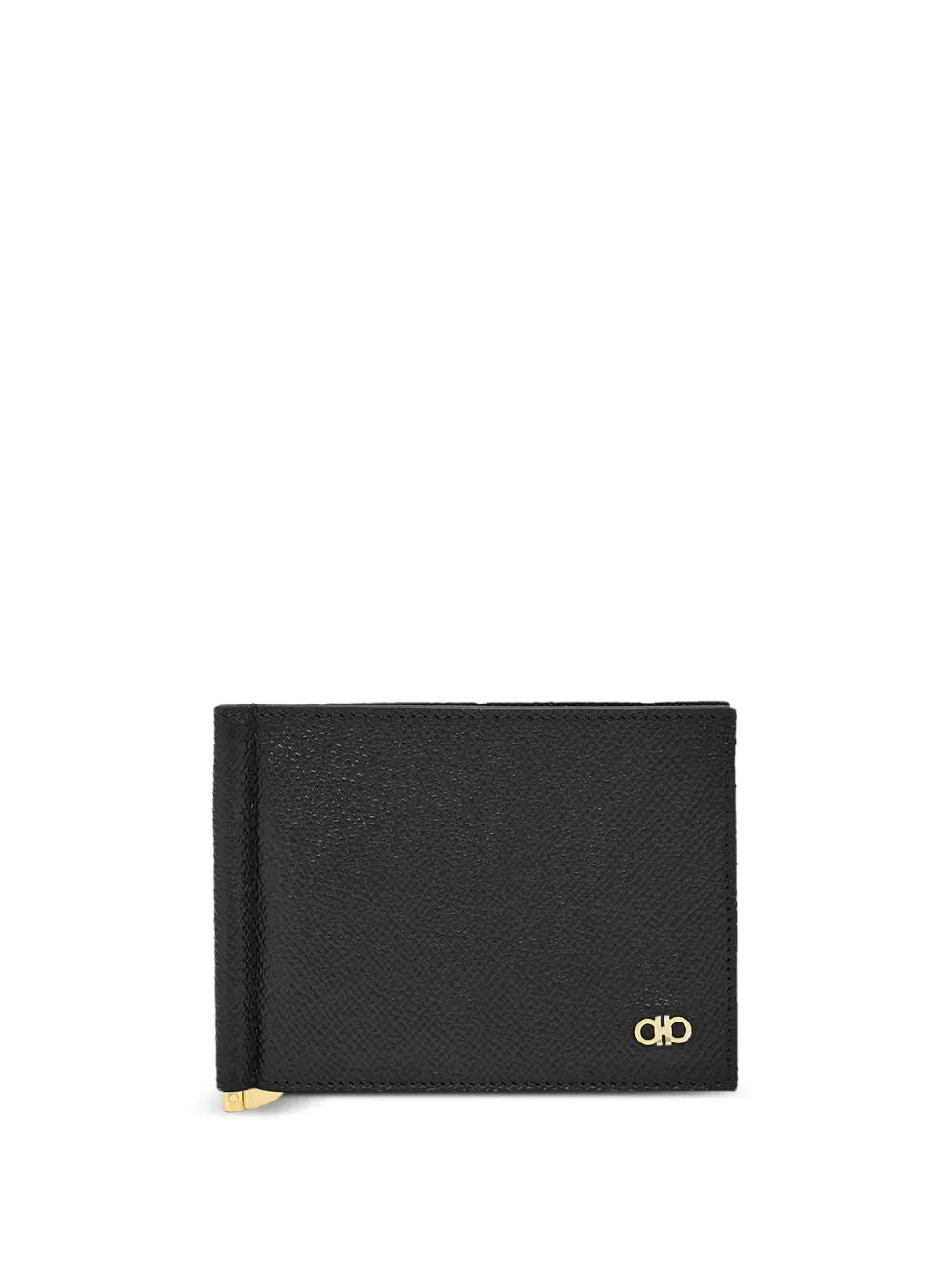 Gancini leather clip wallet