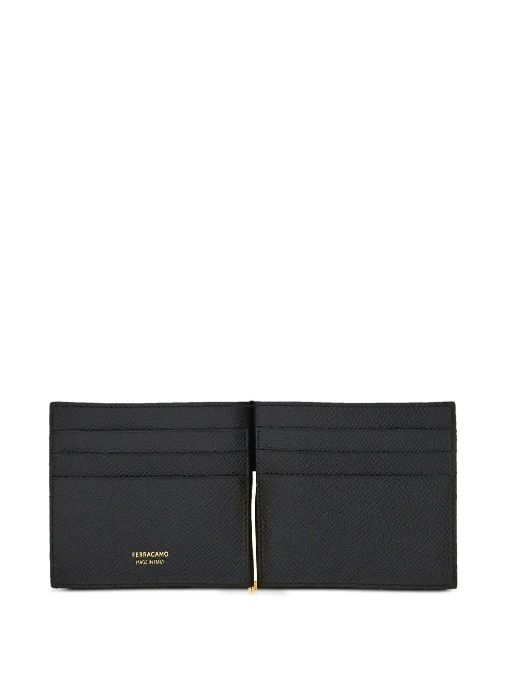 Gancini leather clip wallet