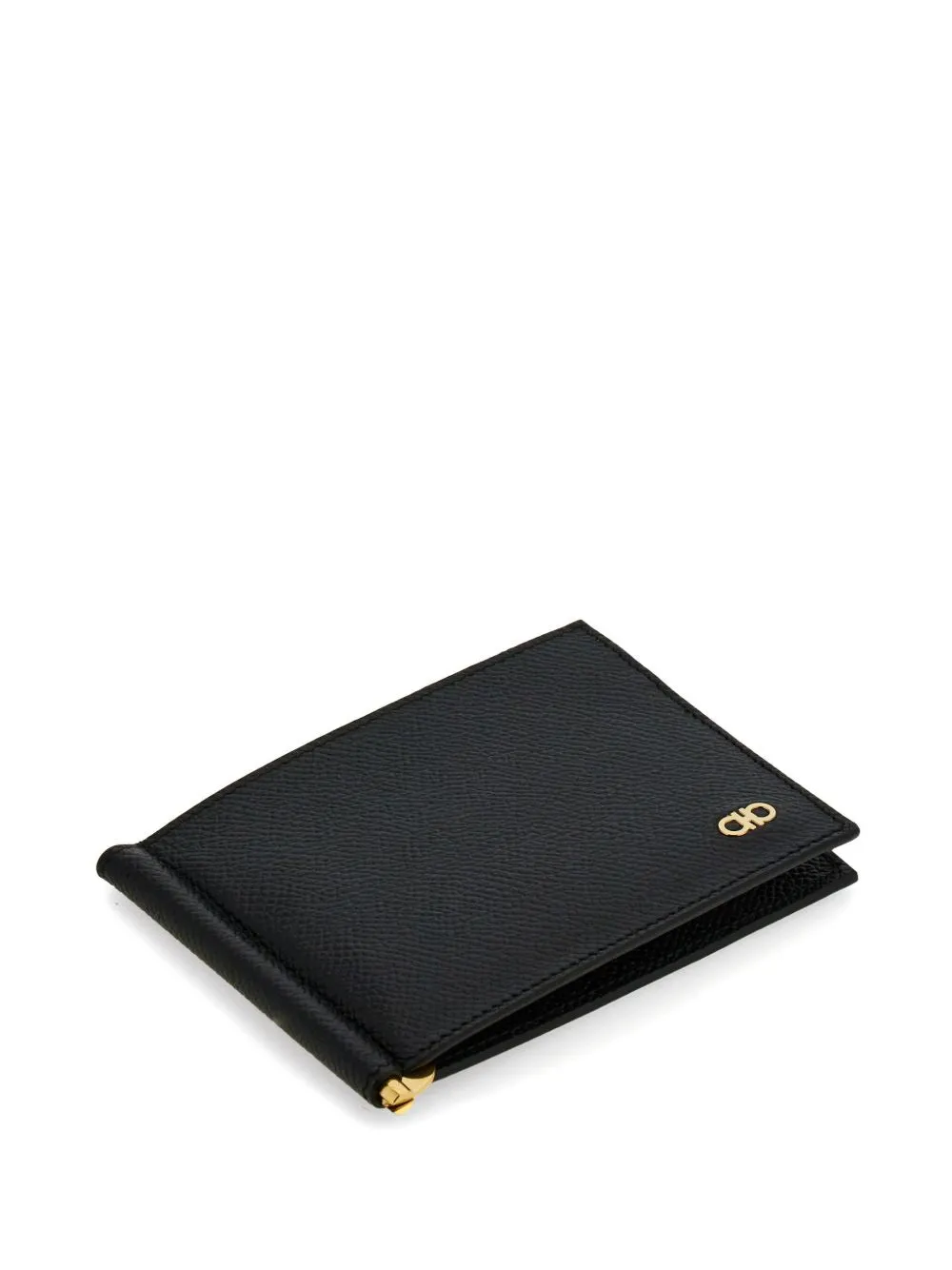 Gancini leather clip wallet