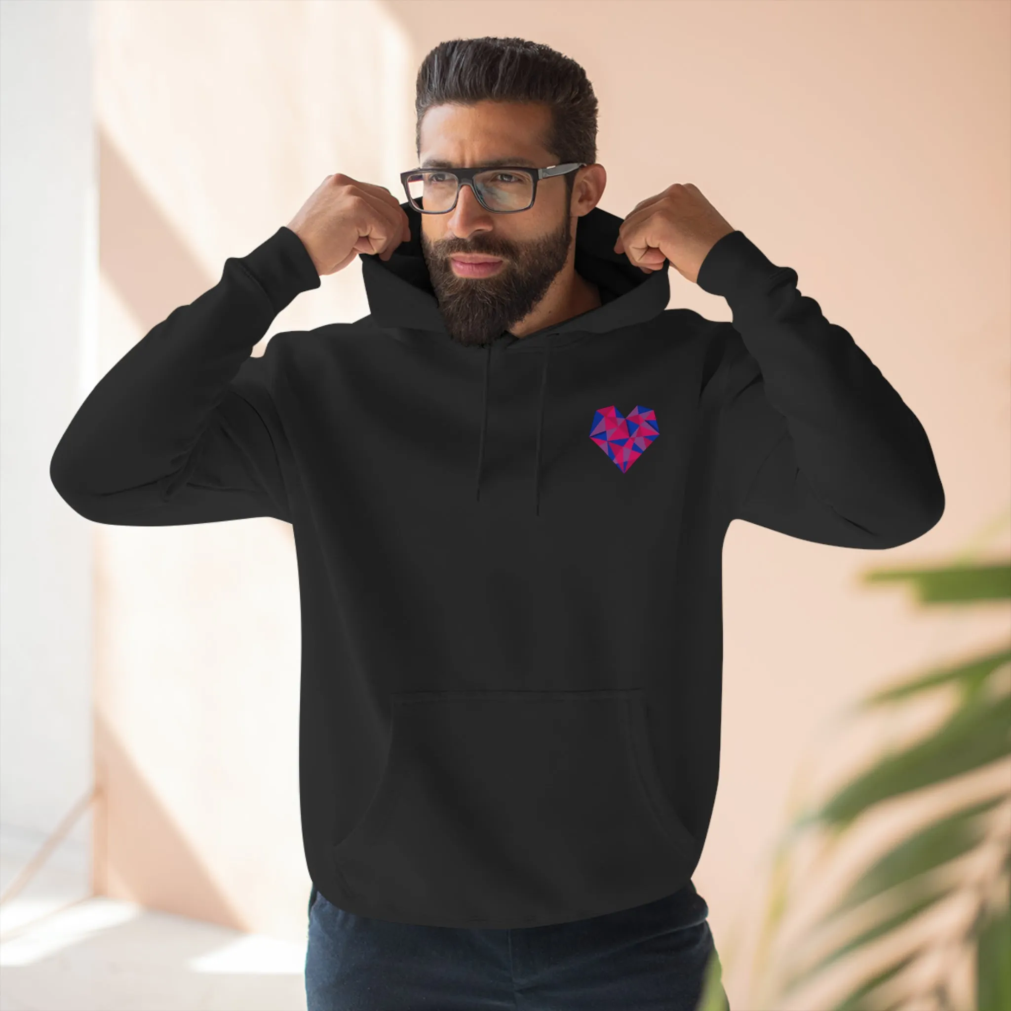 Geometric Bi Heart Hoodie