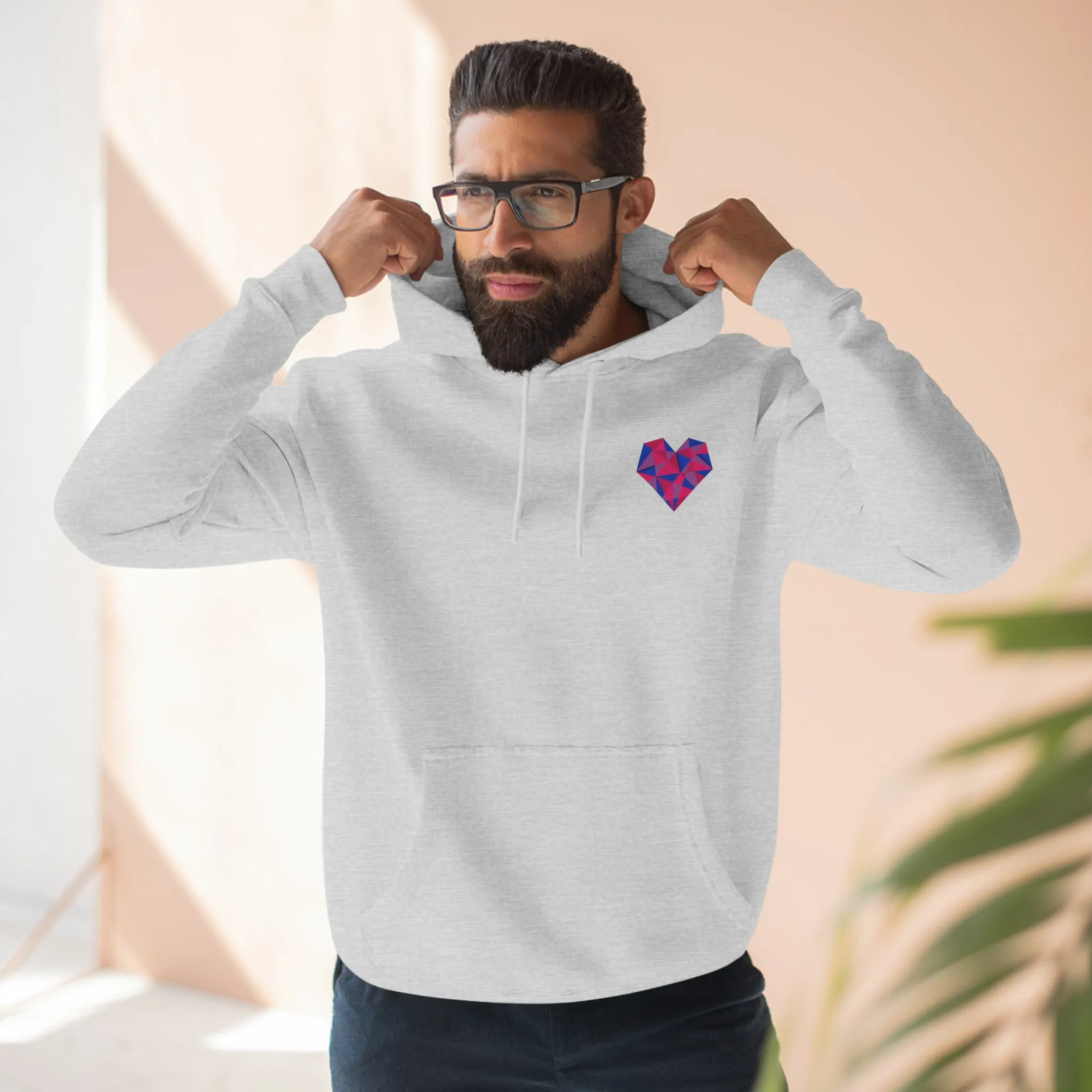 Geometric Bi Heart Hoodie