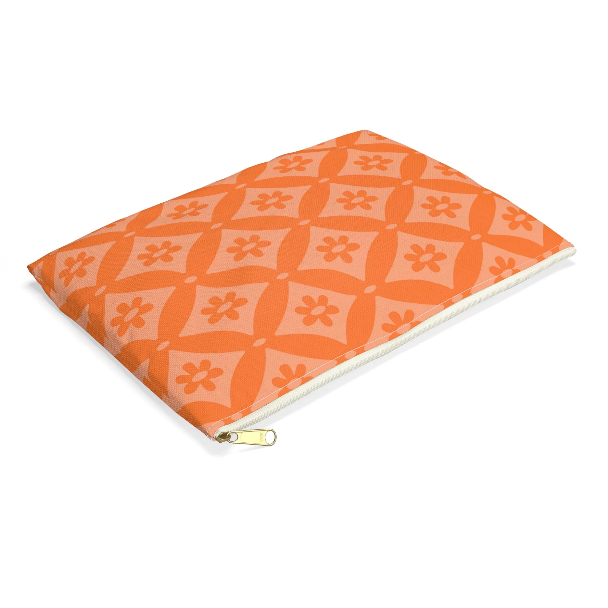 Geometric Flower Accessory Pouch