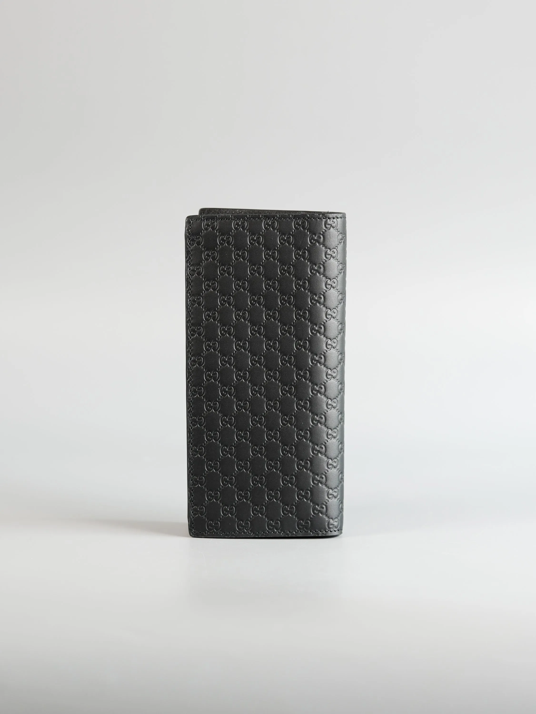 GG Guccissima Emblem Black Long Bi-Fold Wallet