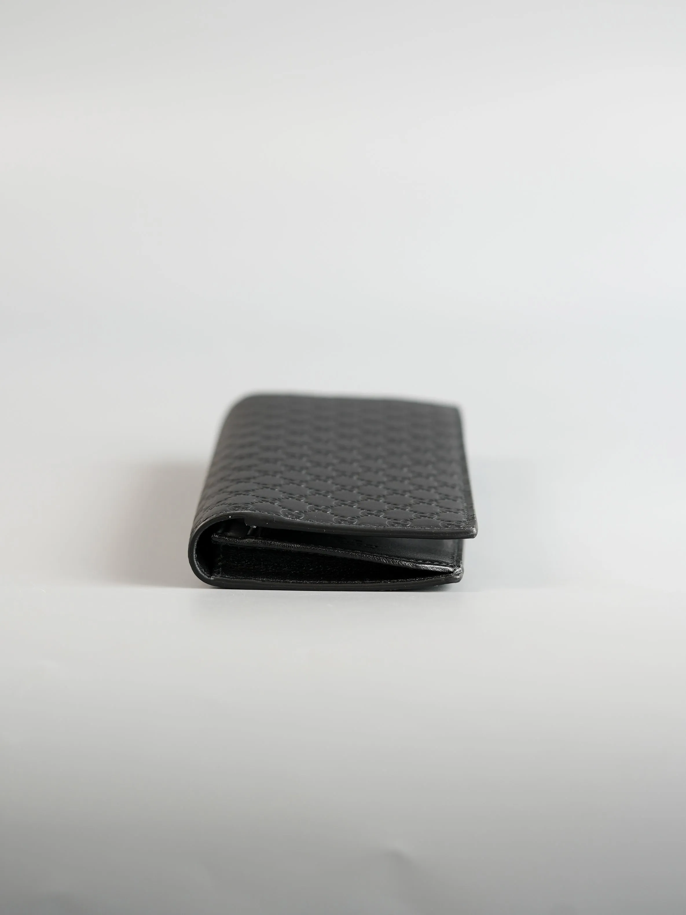 GG Guccissima Emblem Black Long Bi-Fold Wallet