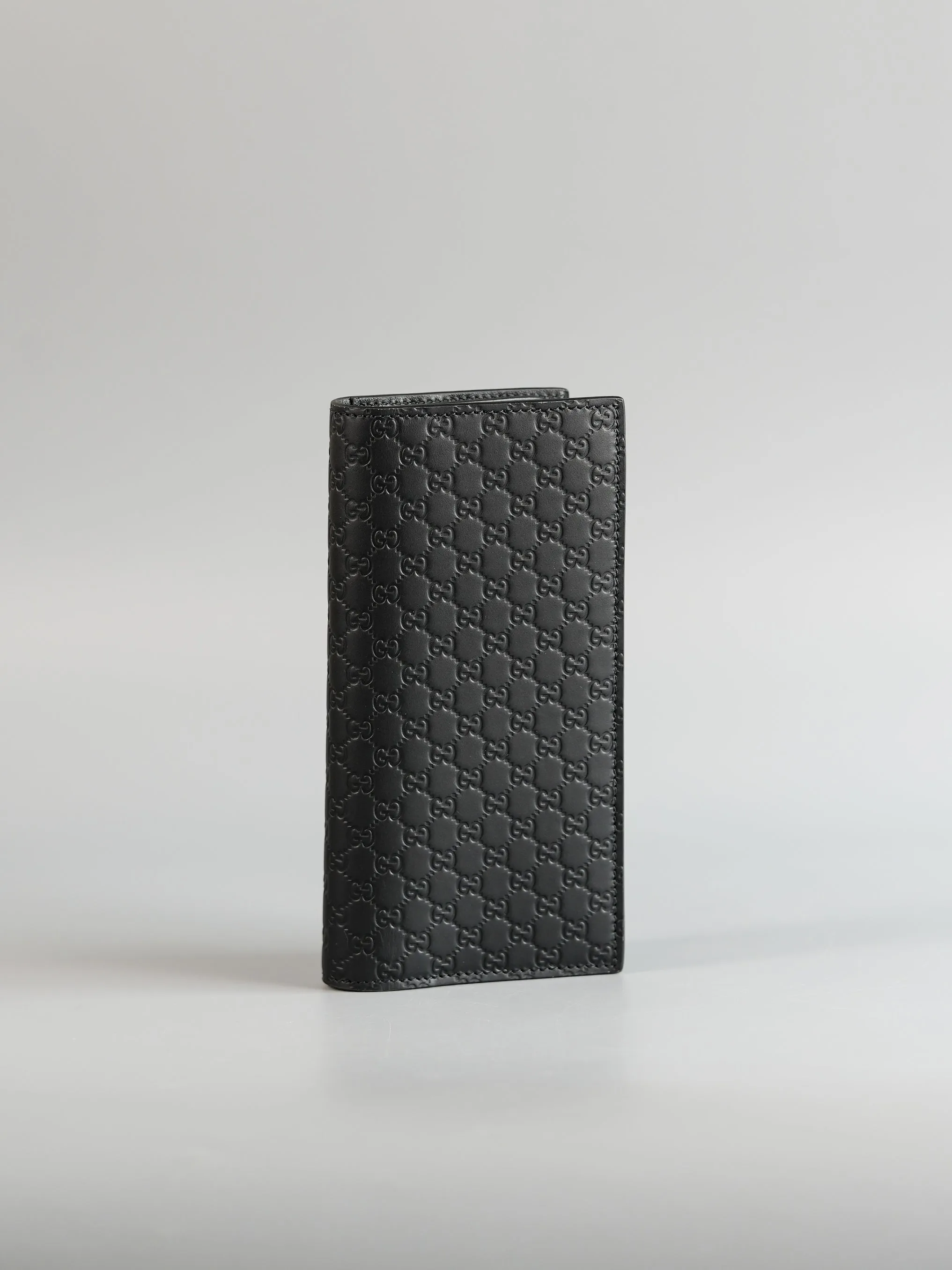GG Guccissima Emblem Black Long Bi-Fold Wallet