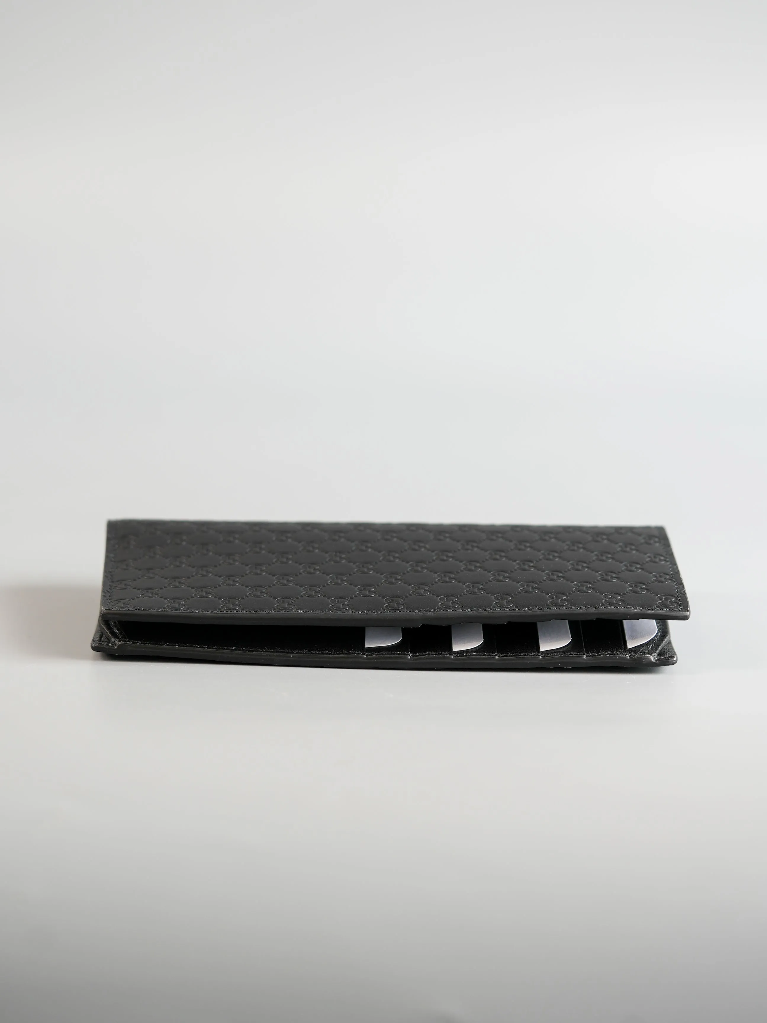 GG Guccissima Emblem Black Long Bi-Fold Wallet
