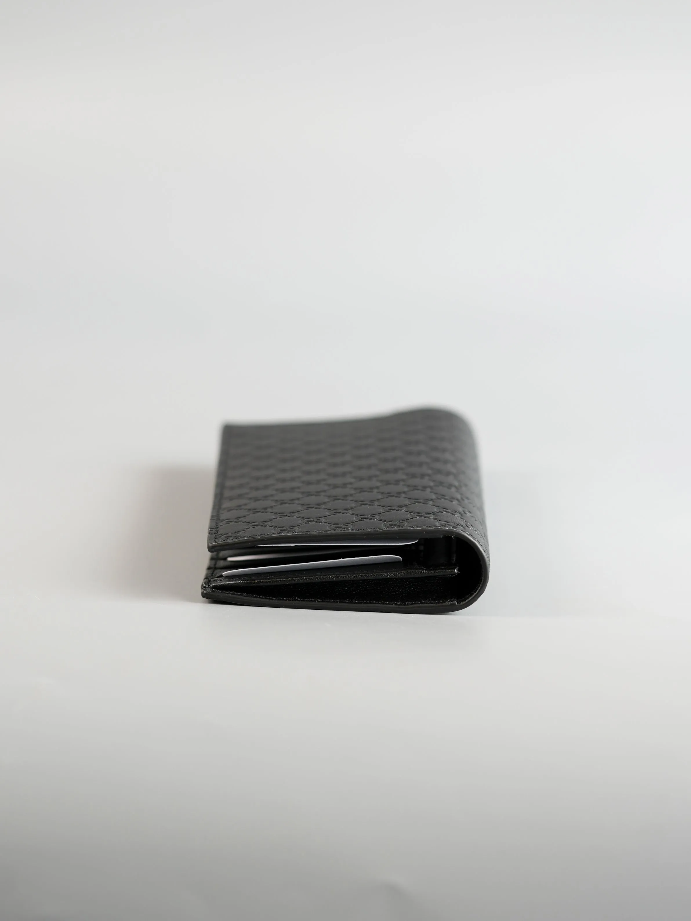 GG Guccissima Emblem Black Long Bi-Fold Wallet