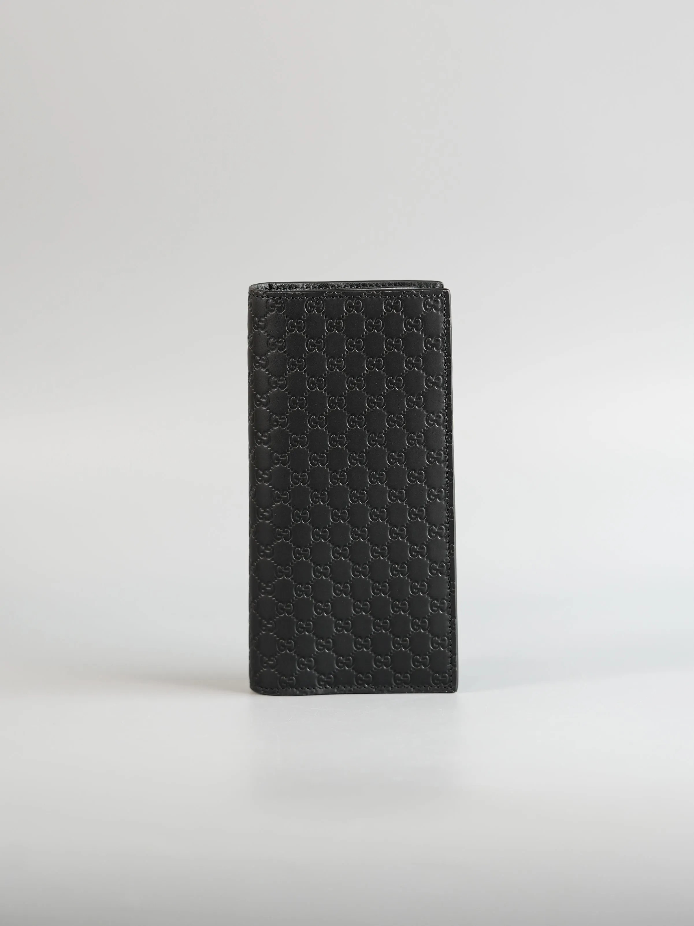 GG Guccissima Emblem Black Long Bi-Fold Wallet