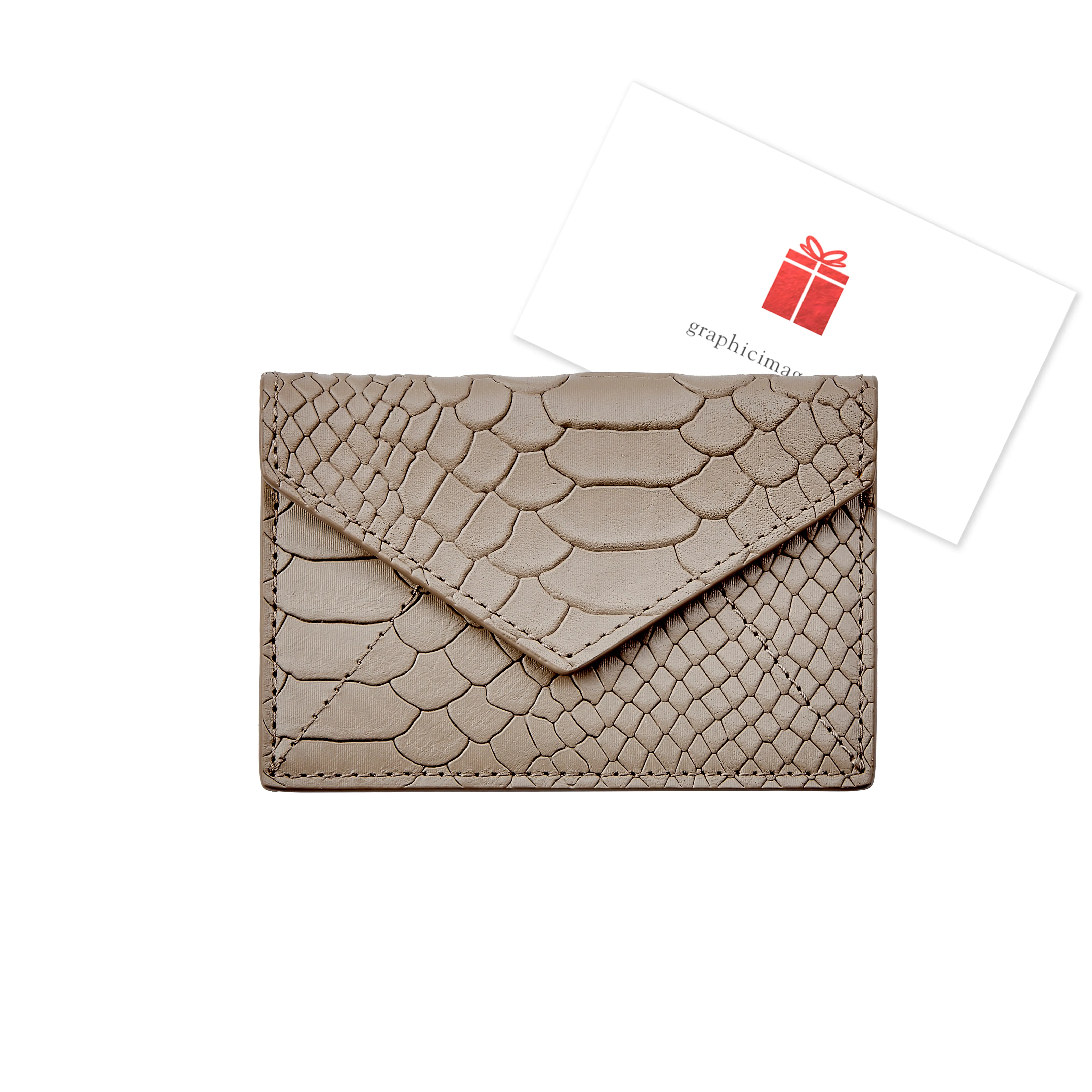 Gift Card with Personalized Leather Card Case