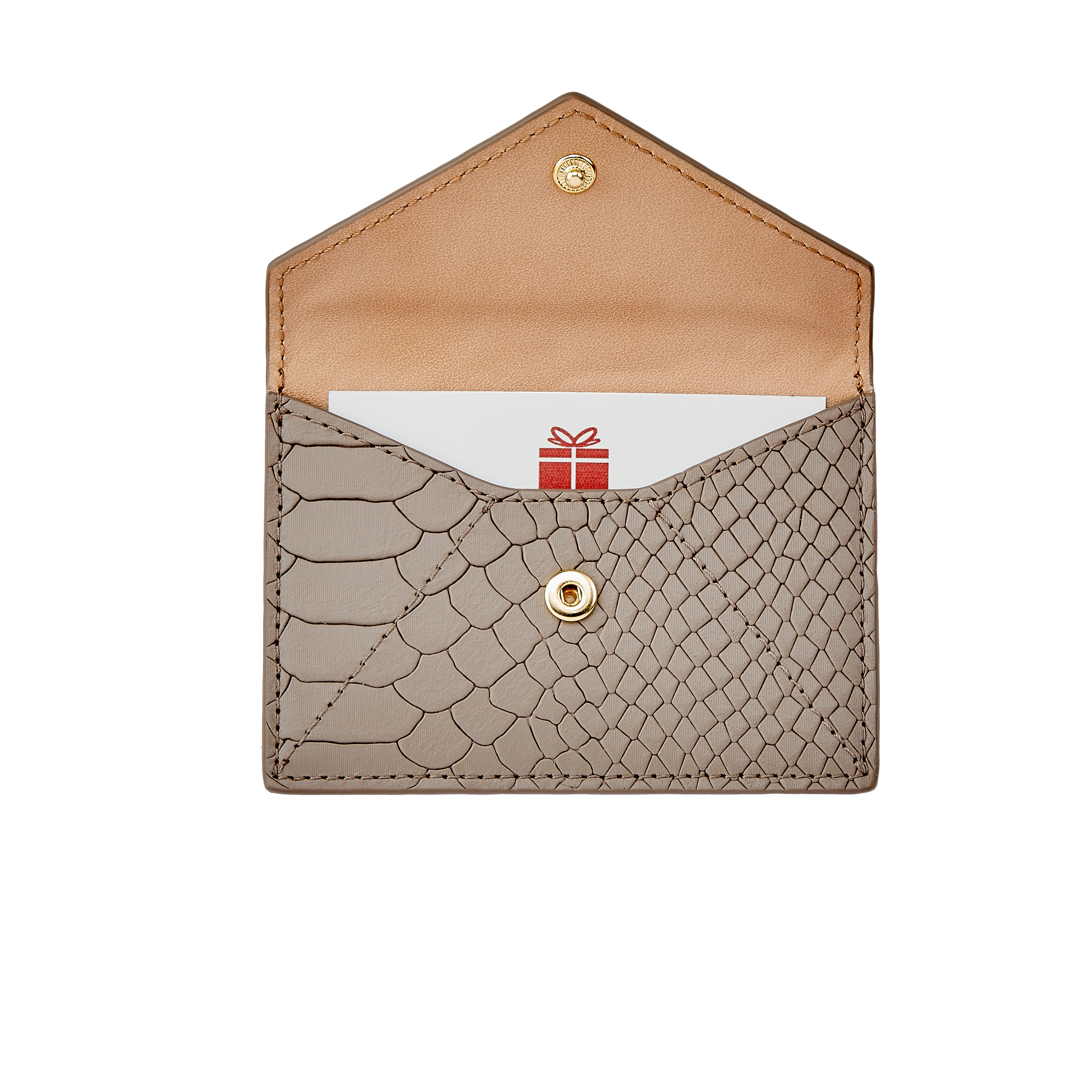 Gift Card with Personalized Leather Card Case