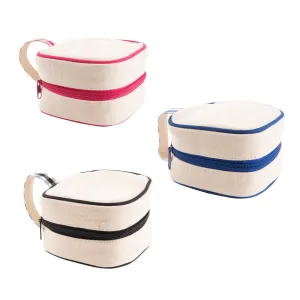 Gingham Canvas Square Jewelry Case