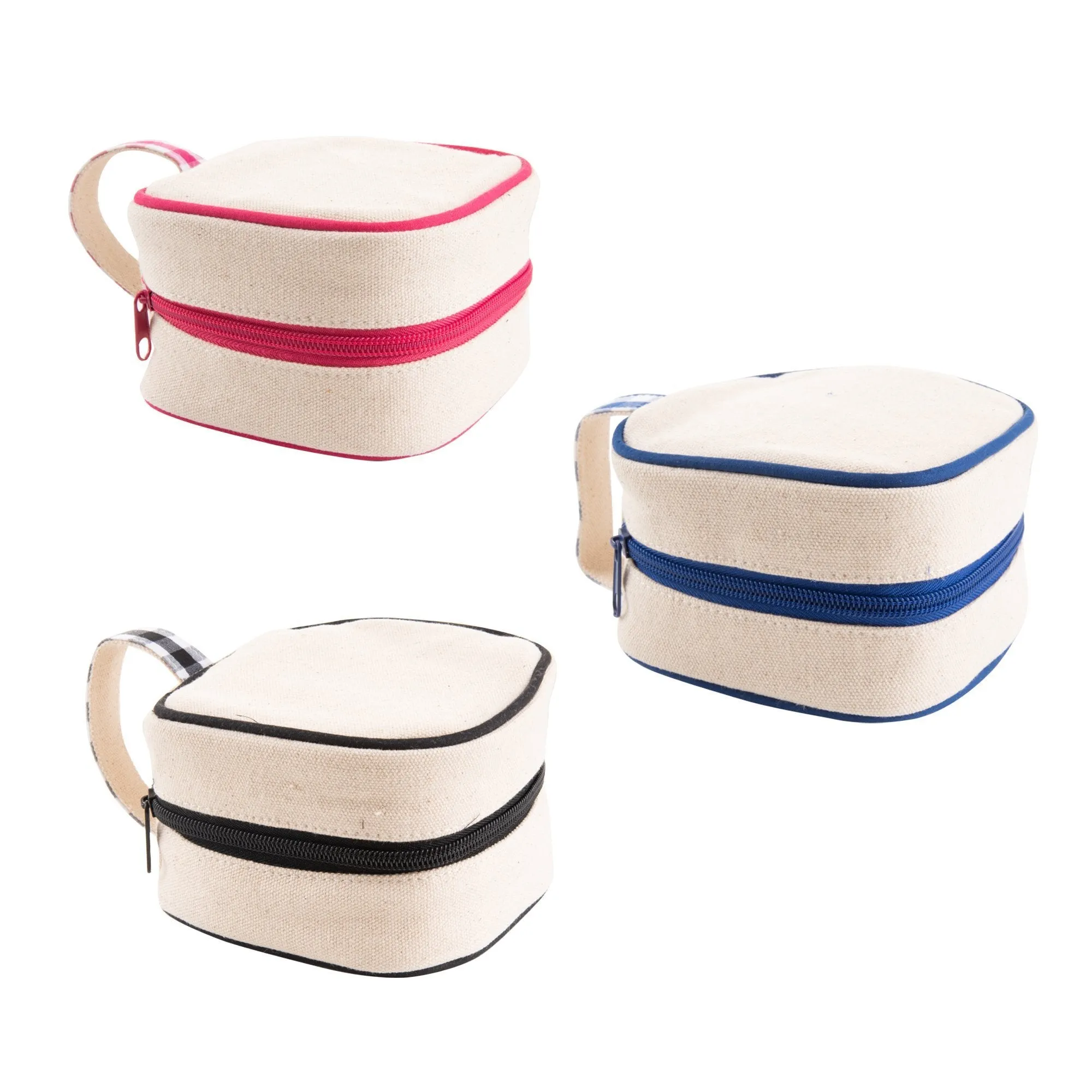 Gingham Canvas Square Jewelry Case
