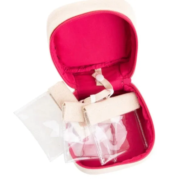 Gingham Canvas Square Jewelry Case